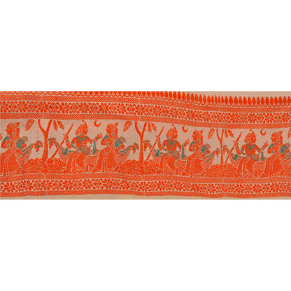 Sanskriti Vintage 1 YD Sari Border Antique Woven Baluchari Trim Sewing 4W Lace