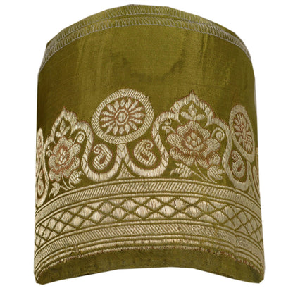Sanskriti Vintage 1 YD Trim Sari Border Antique Woven Brocade Craft Green Lace