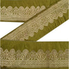 Sanskriti Vintage 1 YD Trim Sari Border Antique Woven Brocade Craft Green Lace
