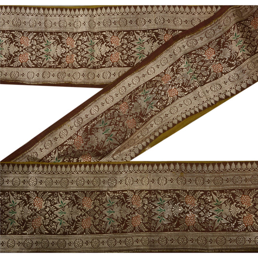Sanskriti Vintage 1 Yd Trim Sari Border Indian Woven Brocade Craft Sewing Lace