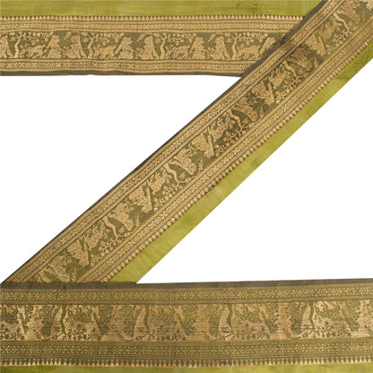 Sanskriti Vintage 1 YD Sari Border Craft Woven Baluchari Trim Green 4.2W Lace