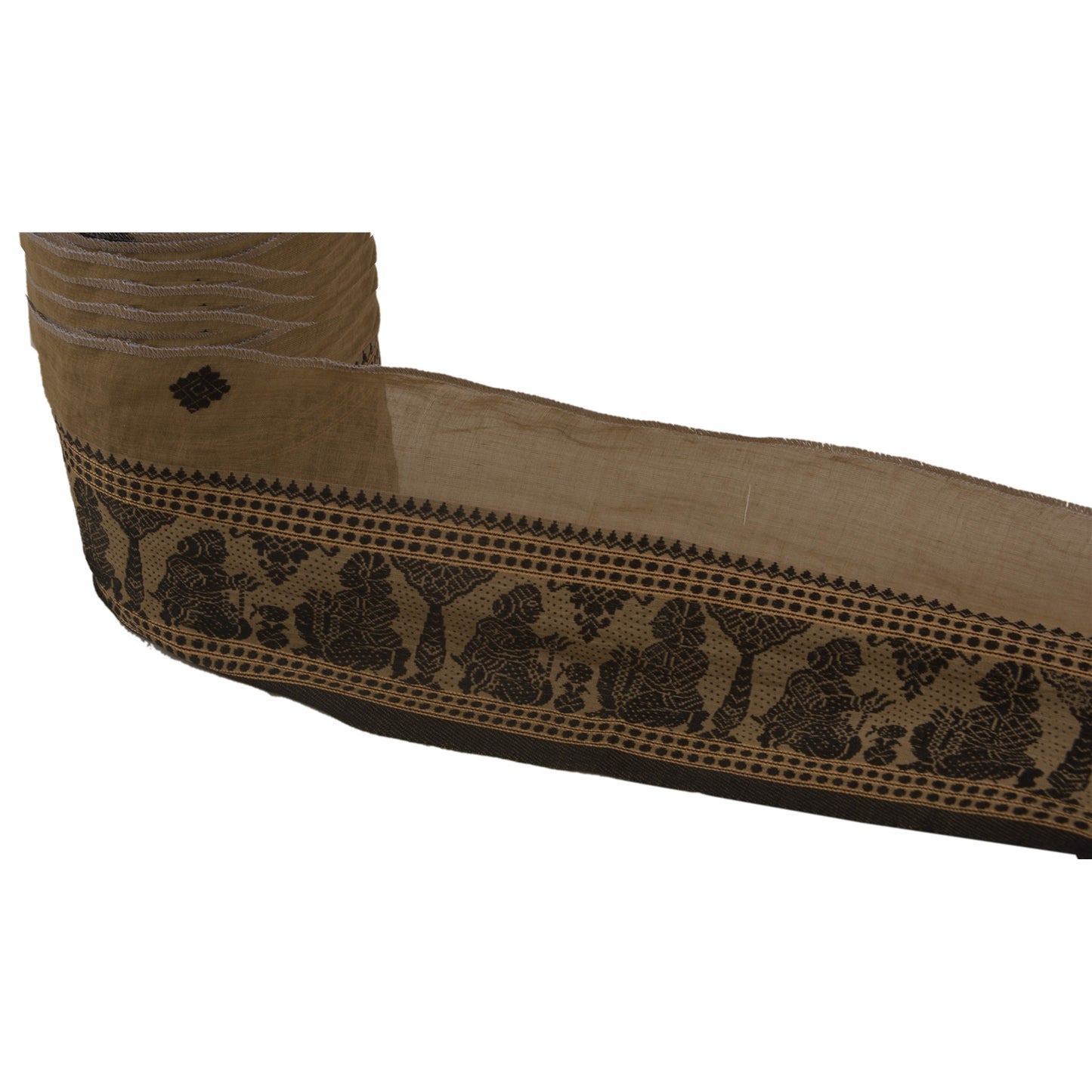 Sanskriti Vintage 1YD Sari Border 5W Baluchari WovenTrim Sewing Green Craft Lace