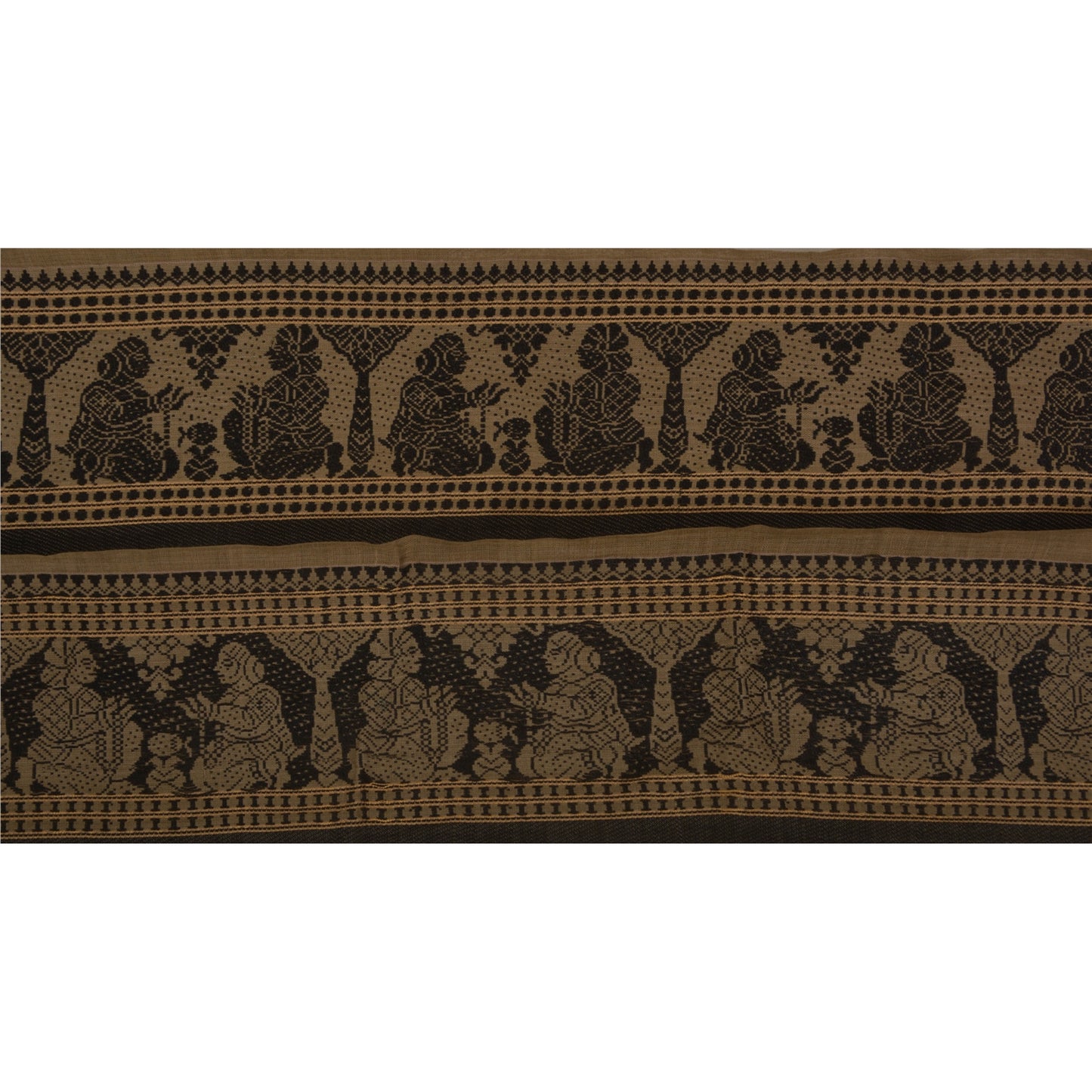 Sanskriti Vintage 1YD Sari Border 5W Baluchari WovenTrim Sewing Green Craft Lace