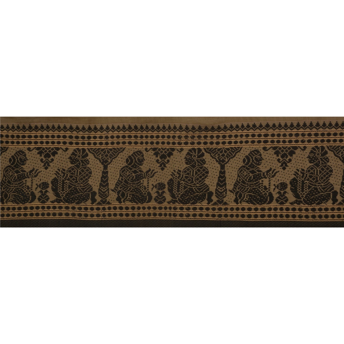 Sanskriti Vintage 1YD Sari Border 5W Baluchari WovenTrim Sewing Green Craft Lace