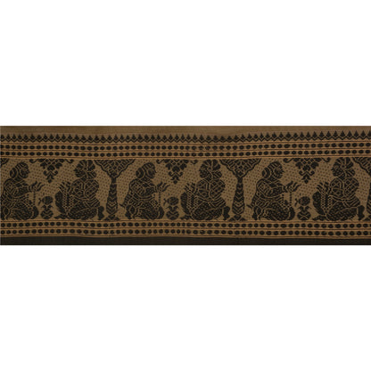 Sanskriti Vintage 1YD Sari Border 5W Baluchari WovenTrim Sewing Green Craft Lace