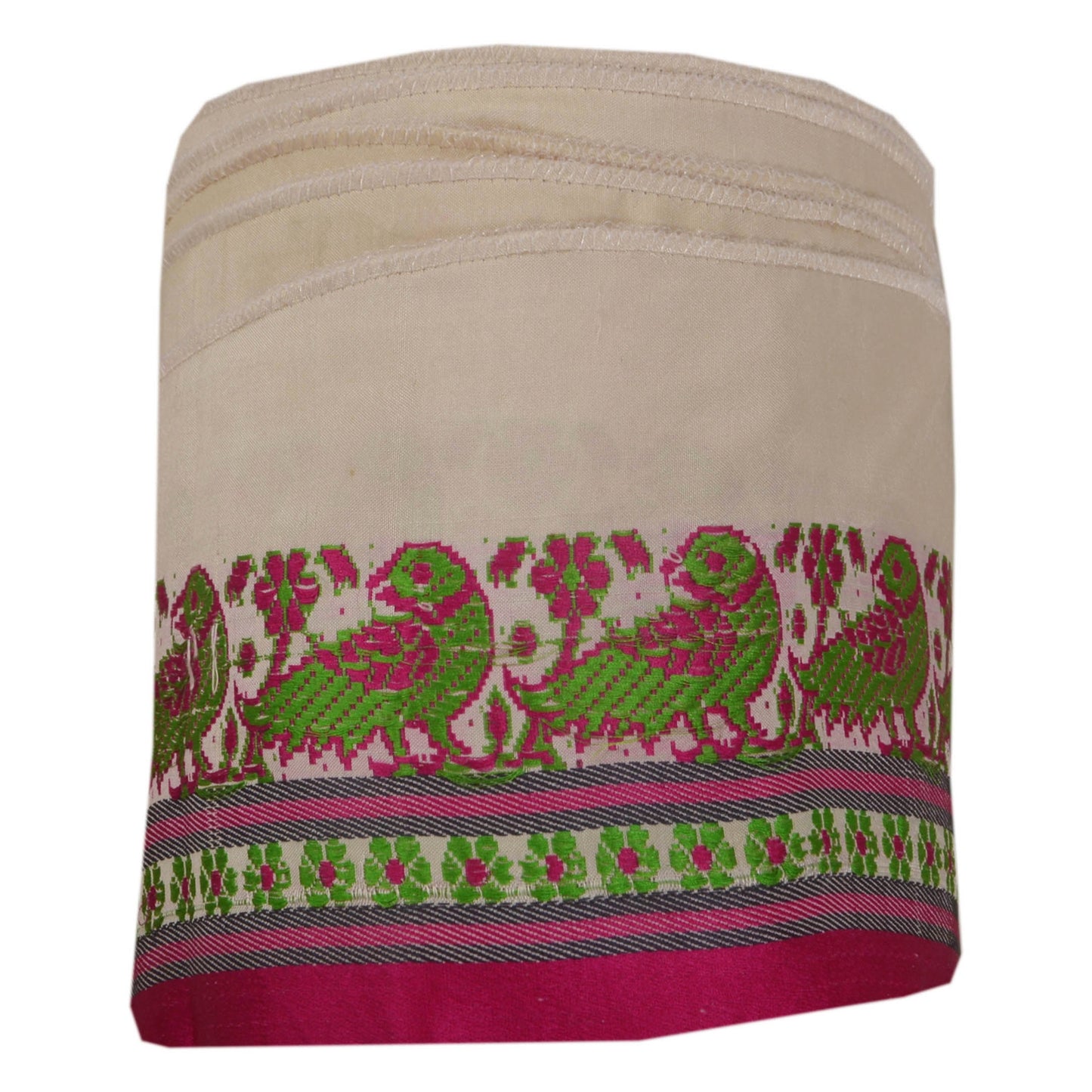 Sanskriti Vintage Cream Sari Border Hand Beaded 1 YD Craft Trim Sewing Lace