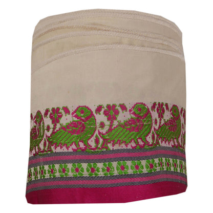 Sanskriti Vintage Cream Sari Border Hand Beaded 1 YD Craft Trim Sewing Lace