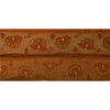 Sanskriti Vintage Orange Sari Indian Border Hand Beaded Zari 1YD Craft Trim Lace