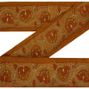 Sanskriti Vintage Orange Sari Indian Border Hand Beaded Zari 1YD Craft Trim Lace
