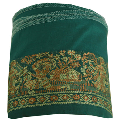 Sanskriti Vintage 1 YD Sari Border Baluchari Trim Sewing Green Craft Lace