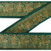 Sanskriti Vintage 1 YD Sari Border Baluchari Trim Sewing Green Craft Lace