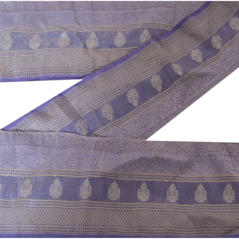Sanskriti Vintage 1 Yd Sari Border Woven Trim Sewing Purple Craft Decor Lace