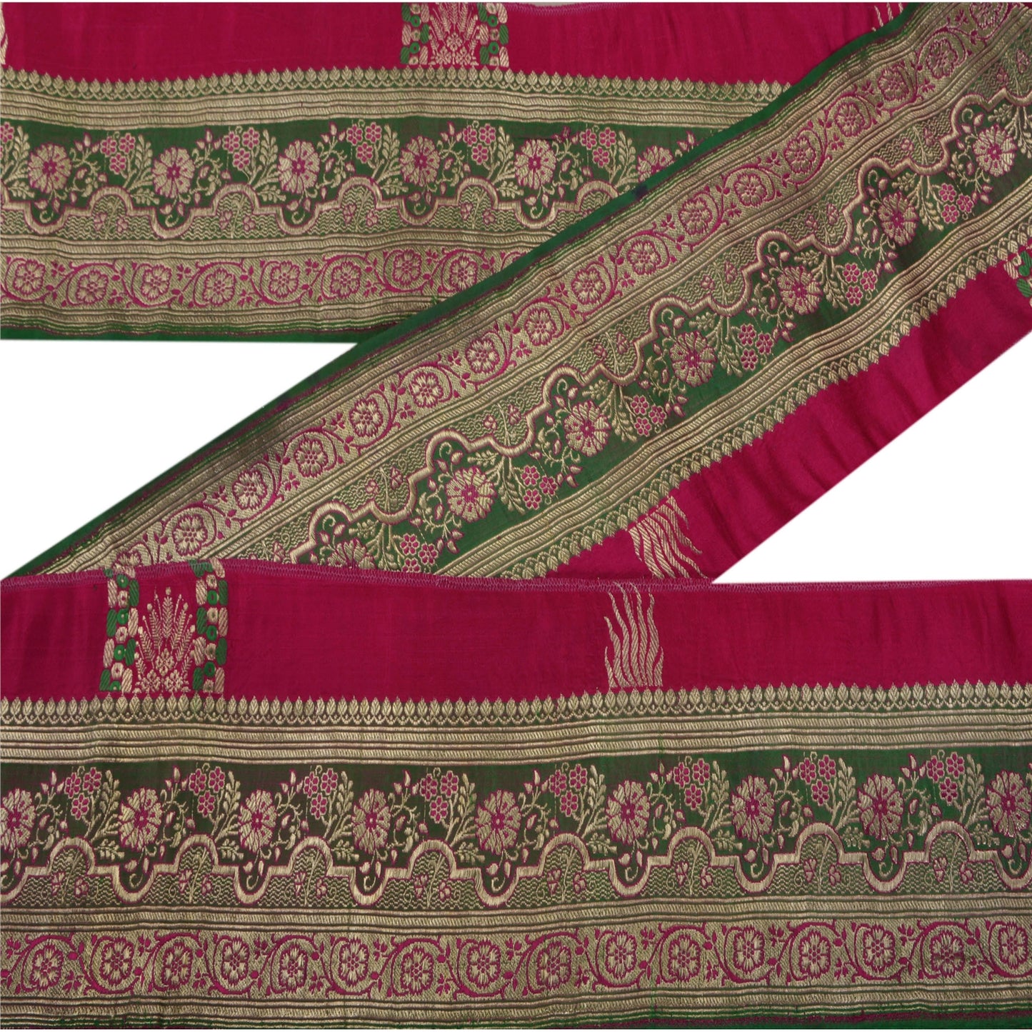 Sanskriti Vintage 1 Yd Trim Sari Border Antique Woven Brocade Craft Sewing Lace