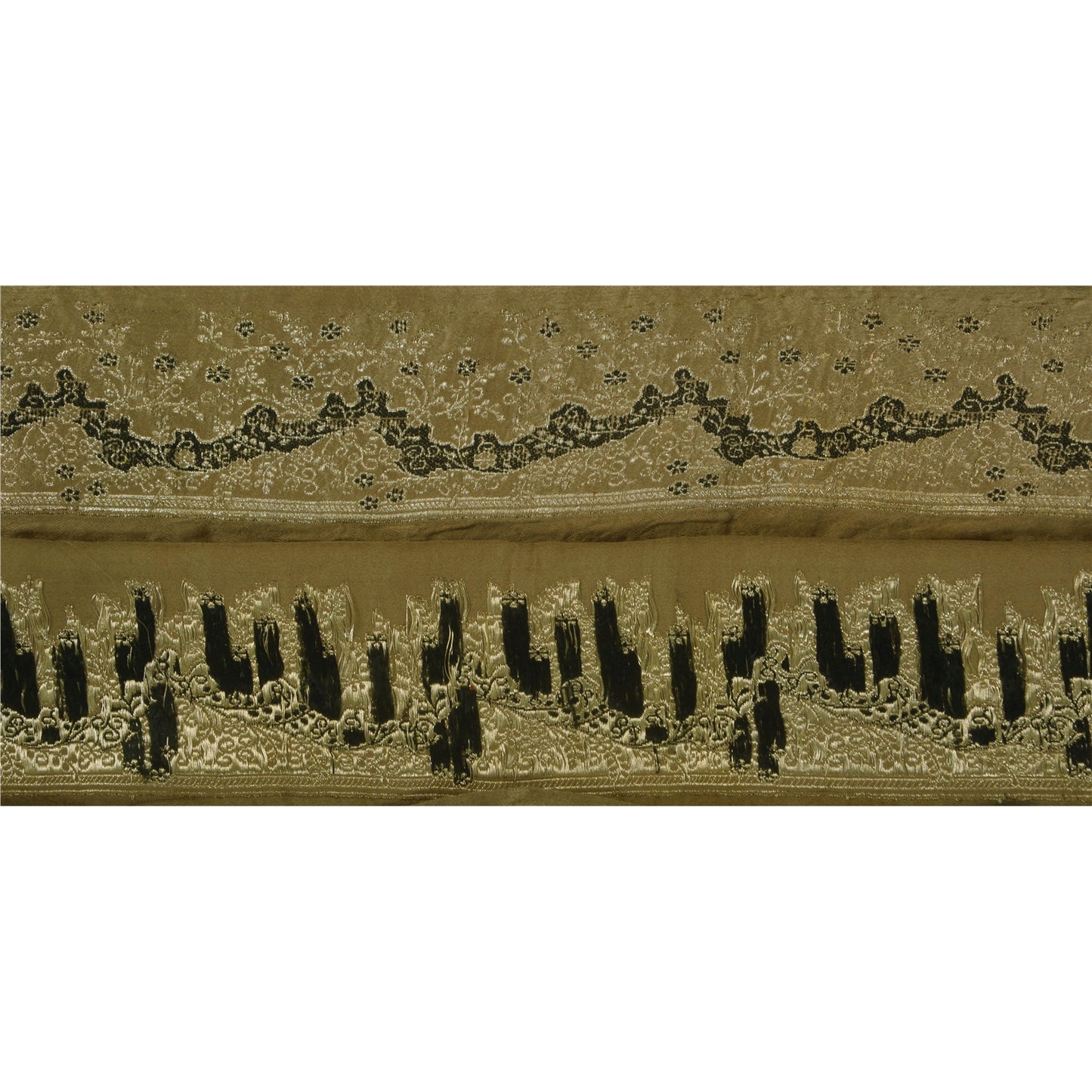 Sanskriti Vintage 1 Yard Trim Sari Border Woven Brocade Craft Sewing Green Lace