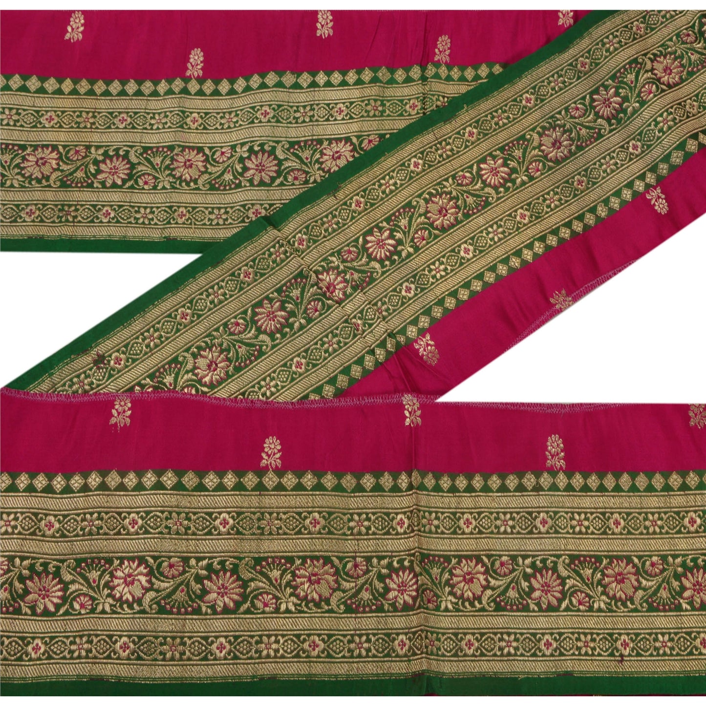 Sanskriti Vintage 1 Yd Trim Sari Border Woven Brocade Craft Sewing Zari Lace