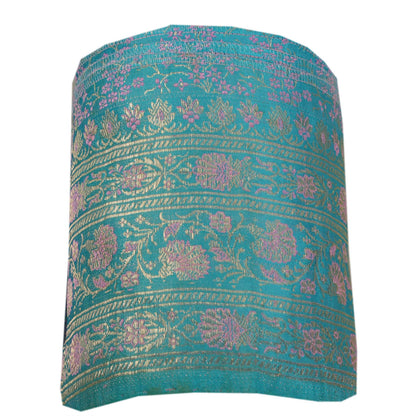 Sanskriti Vintage 1 YD Trim Sari Border Antique Woven Brocade Blue Sewing Lace