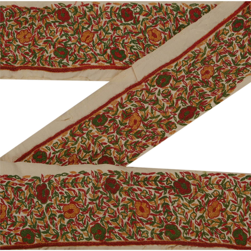 Sanskriti Vintage 1 Yd Indian Sari Border Hand Embroidered Sewing Craft Lace