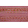Sanskriti Vintage 1 YD Sari Border Hand Beaded Trim Sewing Pink Craft Lace