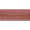Sanskriti Vintage 1 YD Sari Border Hand Beaded Trim Sewing Pink Craft Lace
