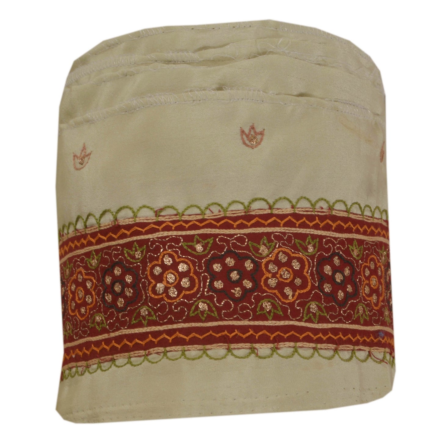 Sanskriti Vintage 1 YD Sari Border Hand Embroidered Zari Sewing Green Patch Lace