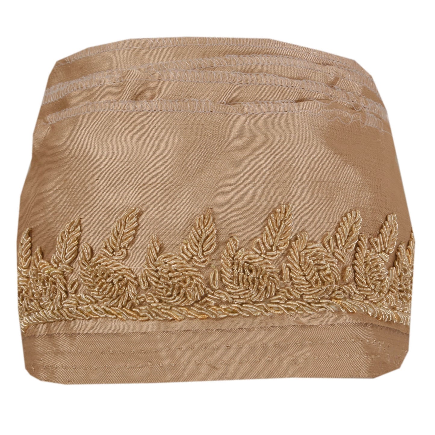 Sanskriti Vintage 1 Yd Sari Border Hand Embroidered Ribbon Brown Craft Lace