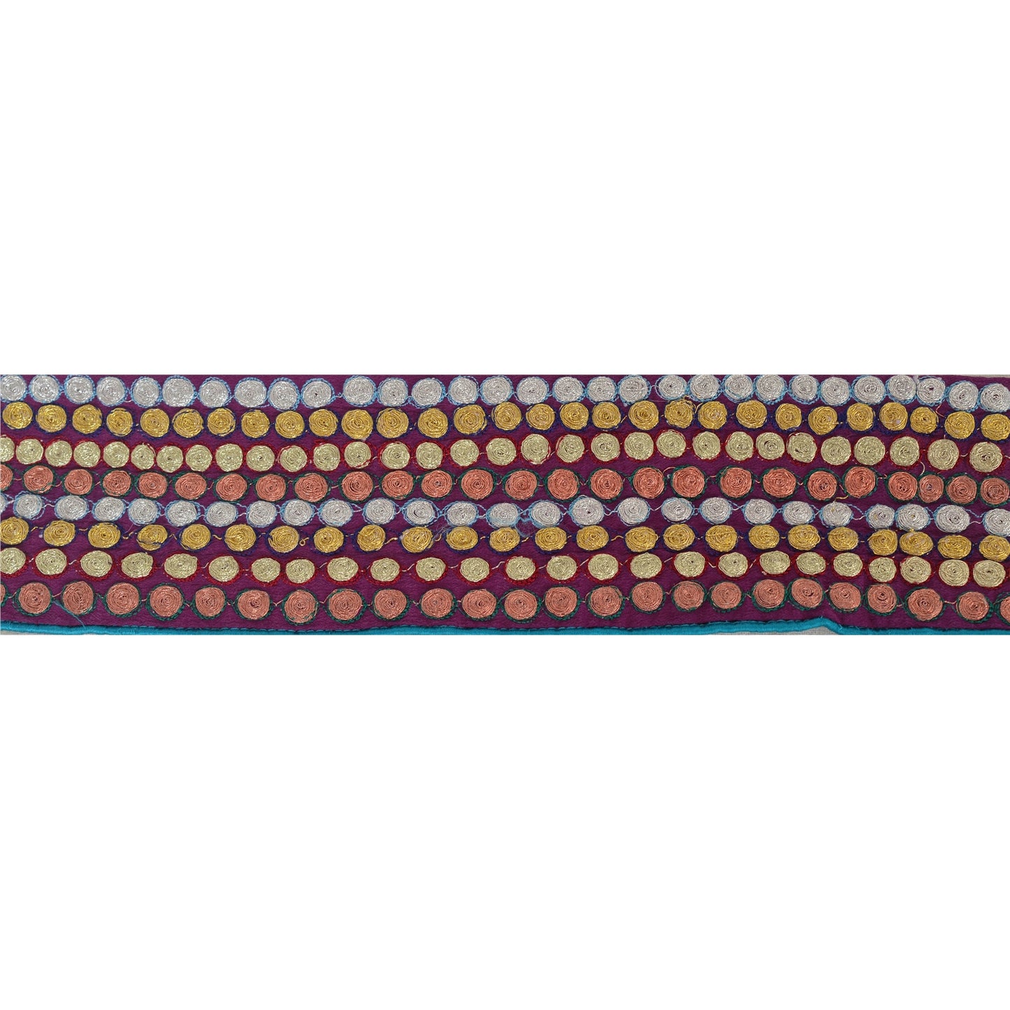 Sanskriti Vintage 1 Yd Sari Border Antique Embroidered Sewing Craft Purple Lace