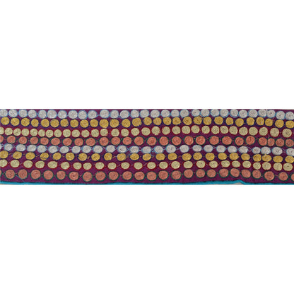 Sanskriti Vintage 1 Yd Sari Border Antique Embroidered Sewing Craft Purple Lace
