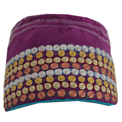 Sanskriti Vintage 1 Yd Sari Border Antique Embroidered Sewing Craft Purple Lace