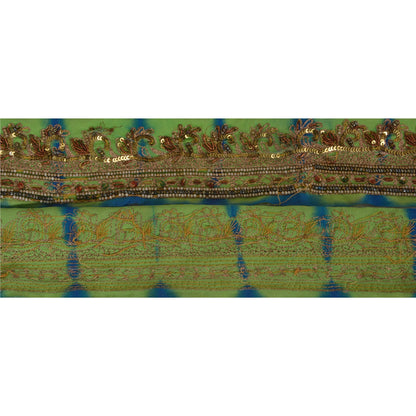 Sanskriti Vintage 1 Yd Tie & Dye Sari Border Hand Beaded Trim Sewing Craft Lace