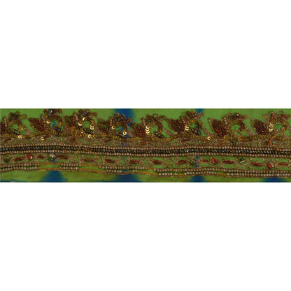 Sanskriti Vintage 1 Yd Tie & Dye Sari Border Hand Beaded Trim Sewing Craft Lace