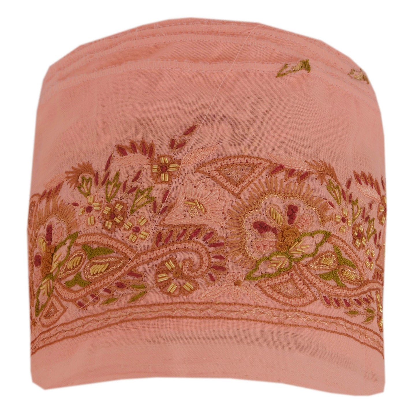 Sanskriti Vintage 1 YD Indian Sari Border Hand Embroidered Sewing Pink Lace