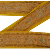 Sanskriti Vintage 1 YD Sari Border Hand Beaded Craft Sewing Yellow Zardozi Lace