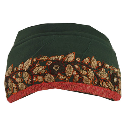 Sanskriti Vintage 1 Yd Sari Kant Antik Håndperlet Bånd Grøn Blonde