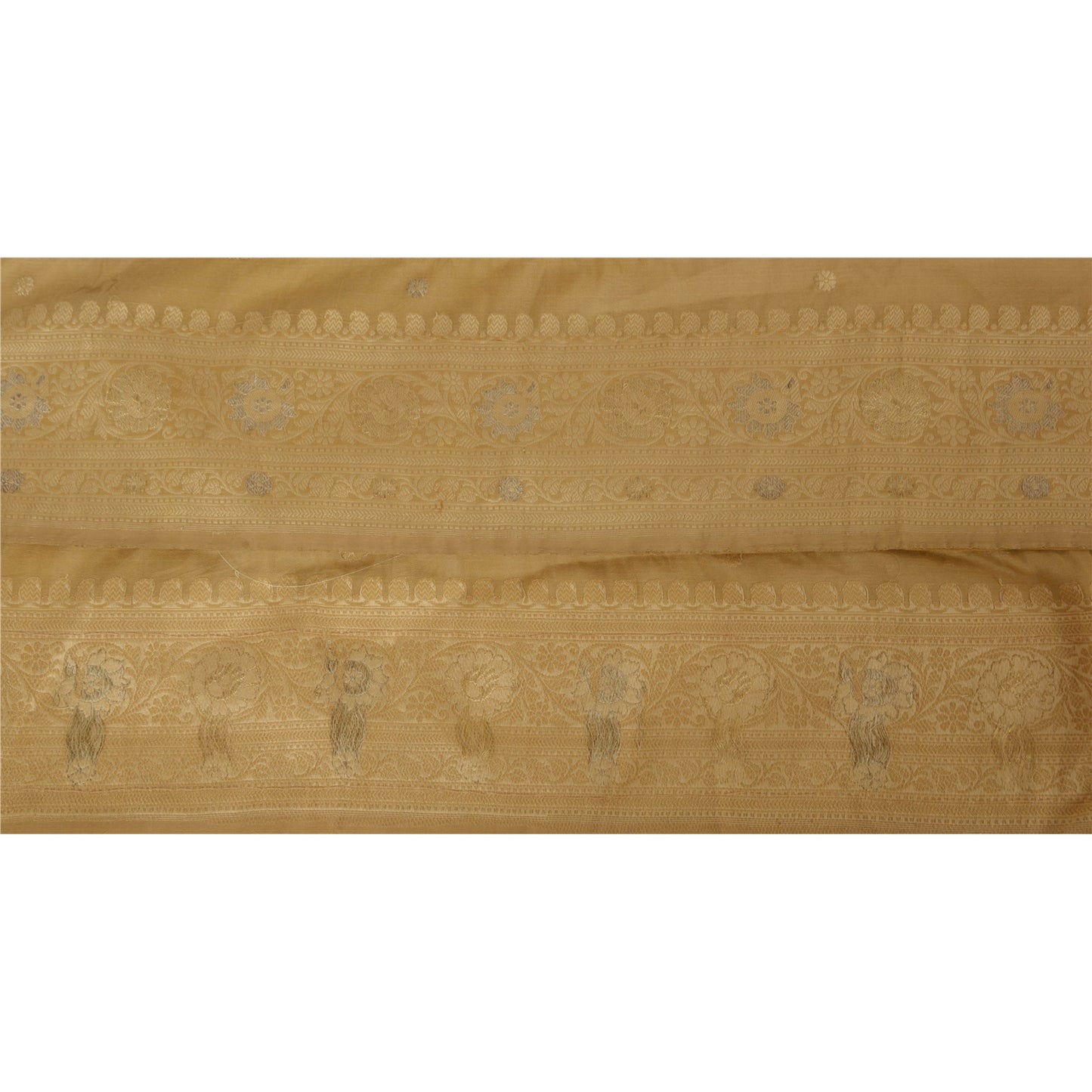 Sanskriti Vintage 1 Yd Sari Border Antique Woven Trim Sewing Cream Lace