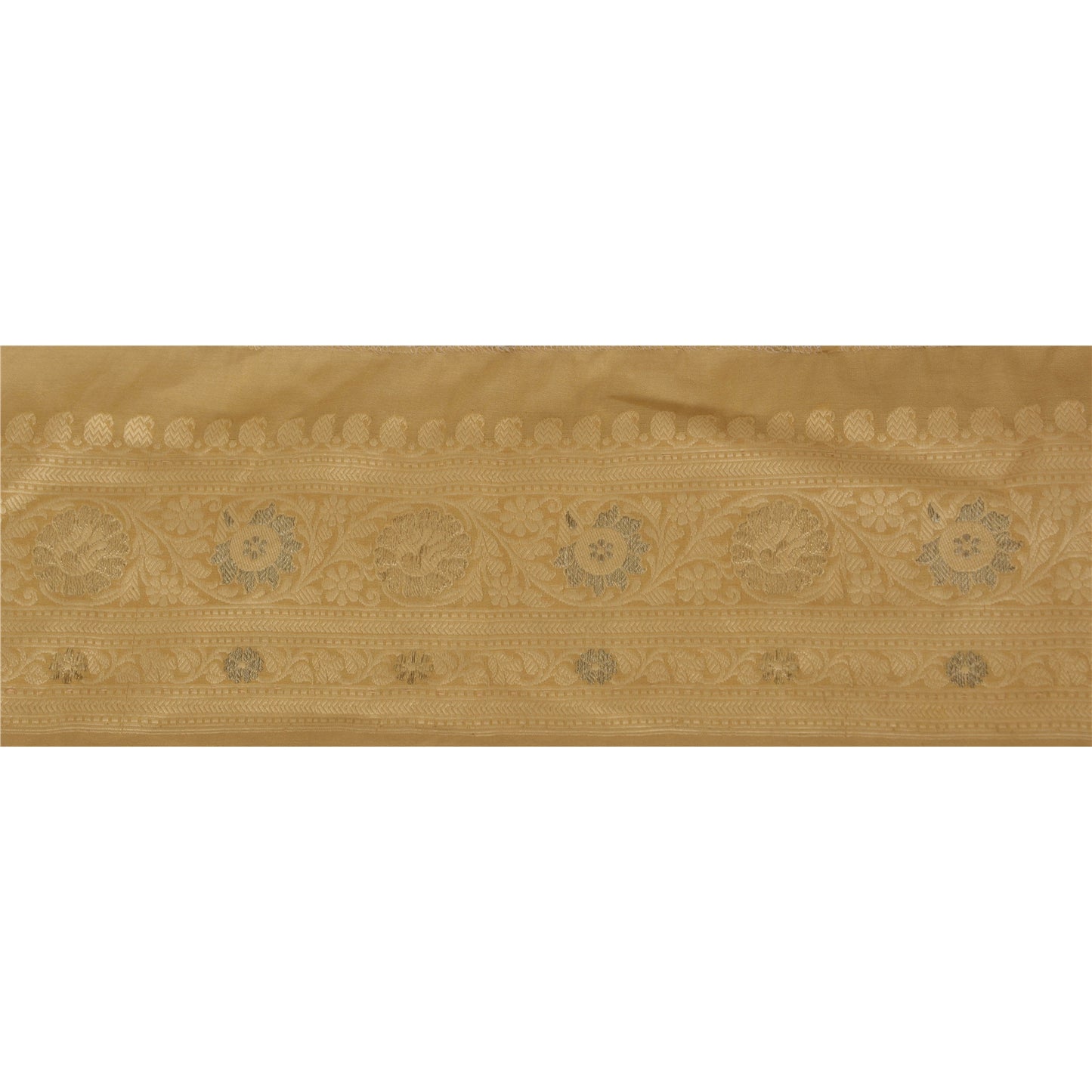 Sanskriti Vintage 1 Yd Sari Border Antique Woven Trim Sewing Cream Lace