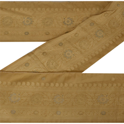 Sanskriti Vintage 1 Yd Sari Border Antique Woven Trim Sewing Cream Lace