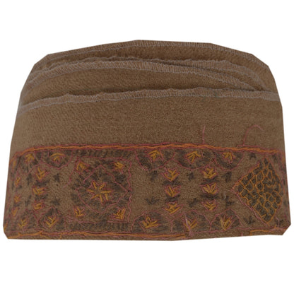 Sanskriti Vintage 1 Yd Sari Border Antique Sozani Work Craft Ribbon Brown Lace