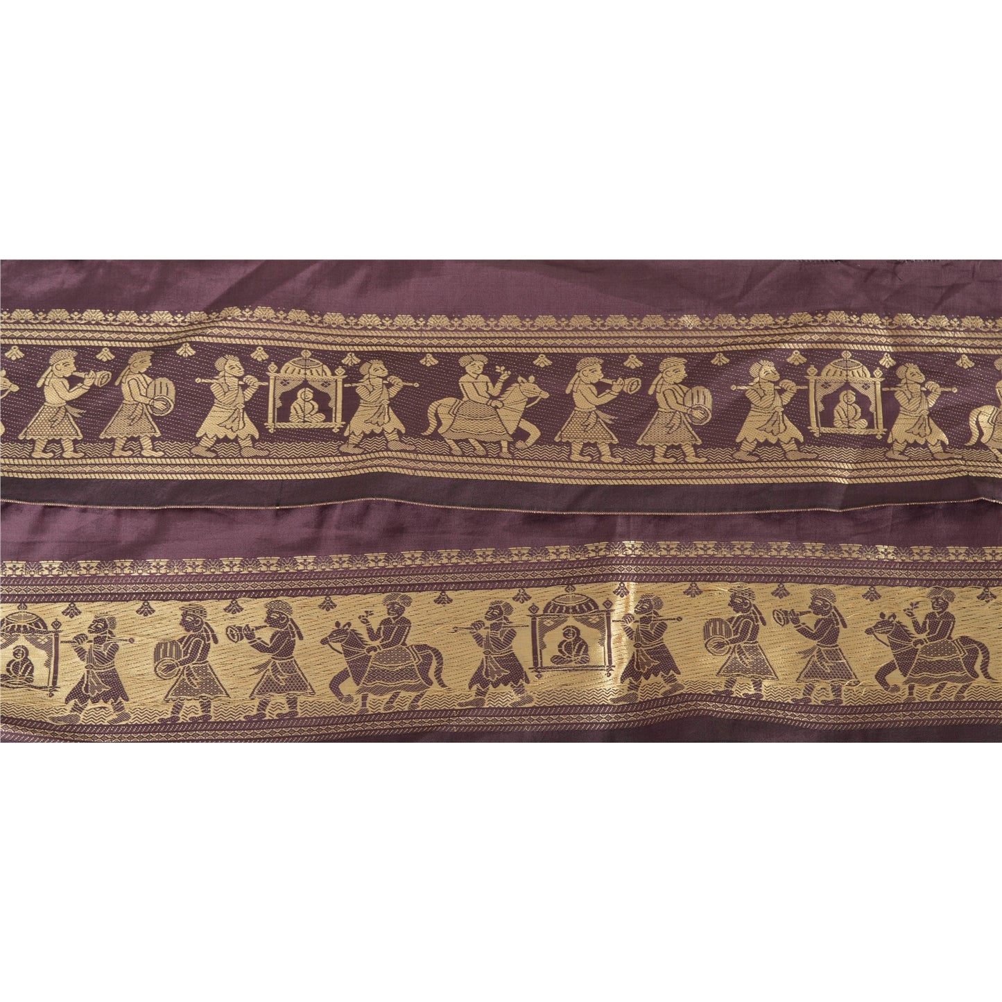 Sanskriti Vintage 1 YARD Indian Sari Border Woven Trim Sewing Purple Craft Lace