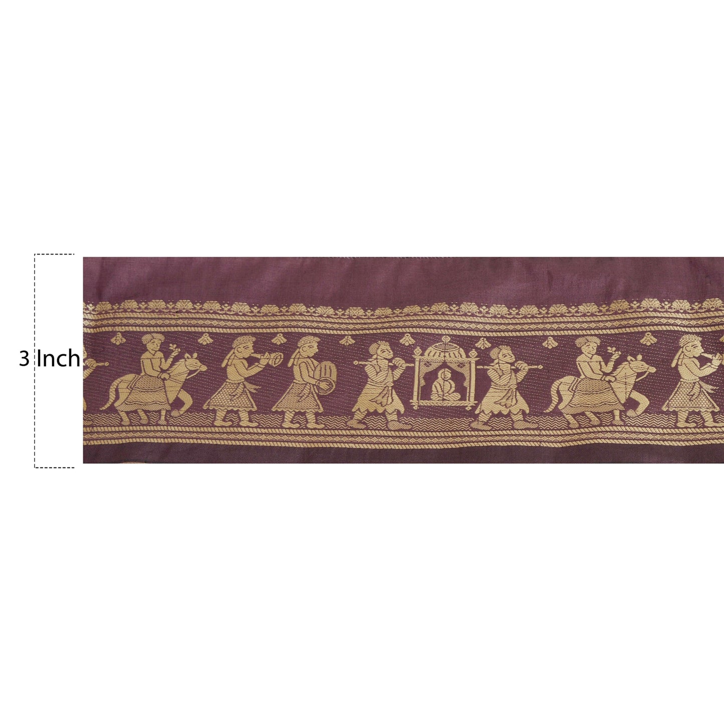 Sanskriti Vintage 1 YARD Indian Sari Border Woven Trim Sewing Purple Craft Lace