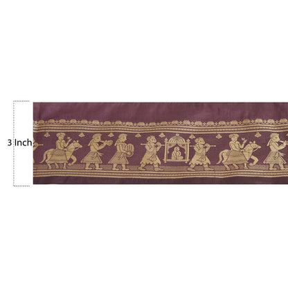 Sanskriti Vintage 1 YARD Indian Sari Border Woven Trim Sewing Purple Craft Lace