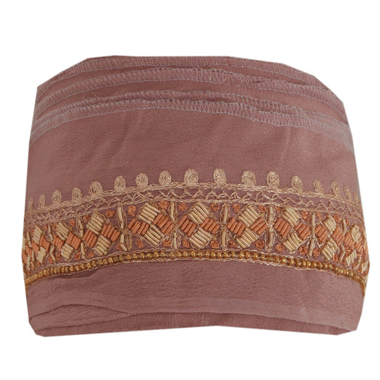 Sanskriti Vintage 1 YARD Sari Border Hand Beaded Zardozi Trim Sewing Purple Lace