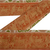 Sanskriti Vintage 1 YD Sari Border Woven Baluchari Trim Sewing Craft Orange Lace