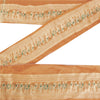Sanskriti Vintage 1 YD Sari Border 4W Epic Baluchari Woven Trim Orange Lace