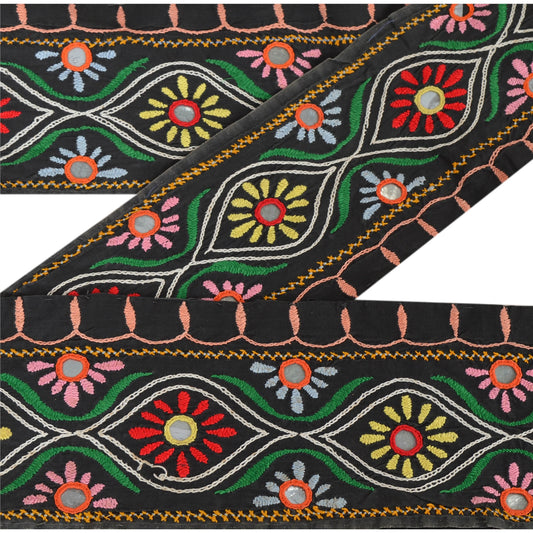 Sanskriti Vintage 1 Yd Sari Border Antique Hand Embroidered Kutch Sewing Lace