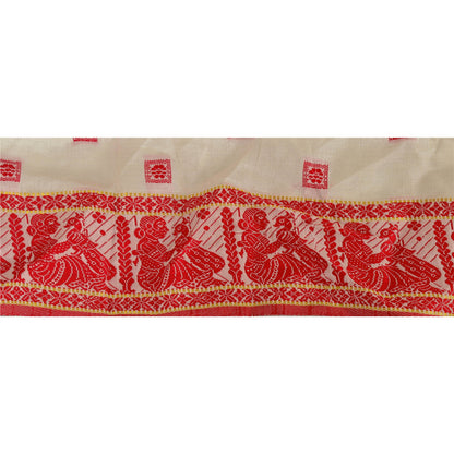 Sanskriti Vintage 1 YD Sari Border Woven Baluchari Trim Sewing Cream 4W Lace