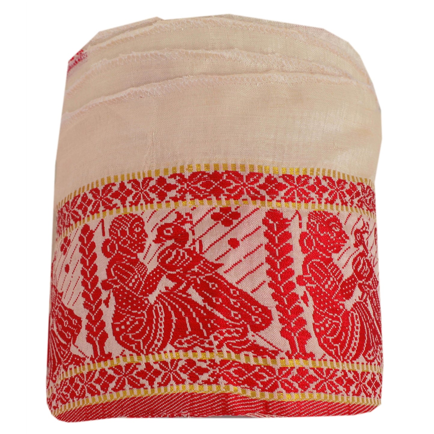 Sanskriti Vintage 1 YD Sari Border Woven Baluchari Trim Sewing Cream 4W Lace