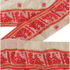 Sanskriti Vintage 1 YD Sari Border Woven Baluchari Trim Sewing Cream 4W Lace