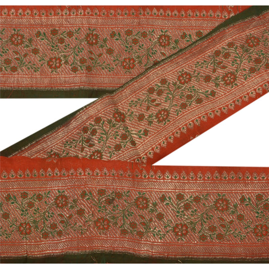 Sanskriti Vintage 1 Yd Trim Sari Border Woven Brocade Craft Sewing 2.5W Lace