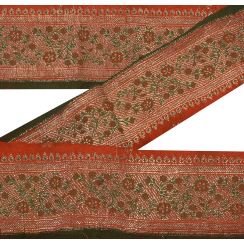 Sanskriti Vintage 1 Yd Trim Sari Border Woven Brocade Craft Sewing 2.5W Lace