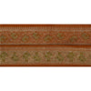 Sanskriti Vintage 1 YD Trim Sari Border Woven Brocade Craft Sewing Orange Lace